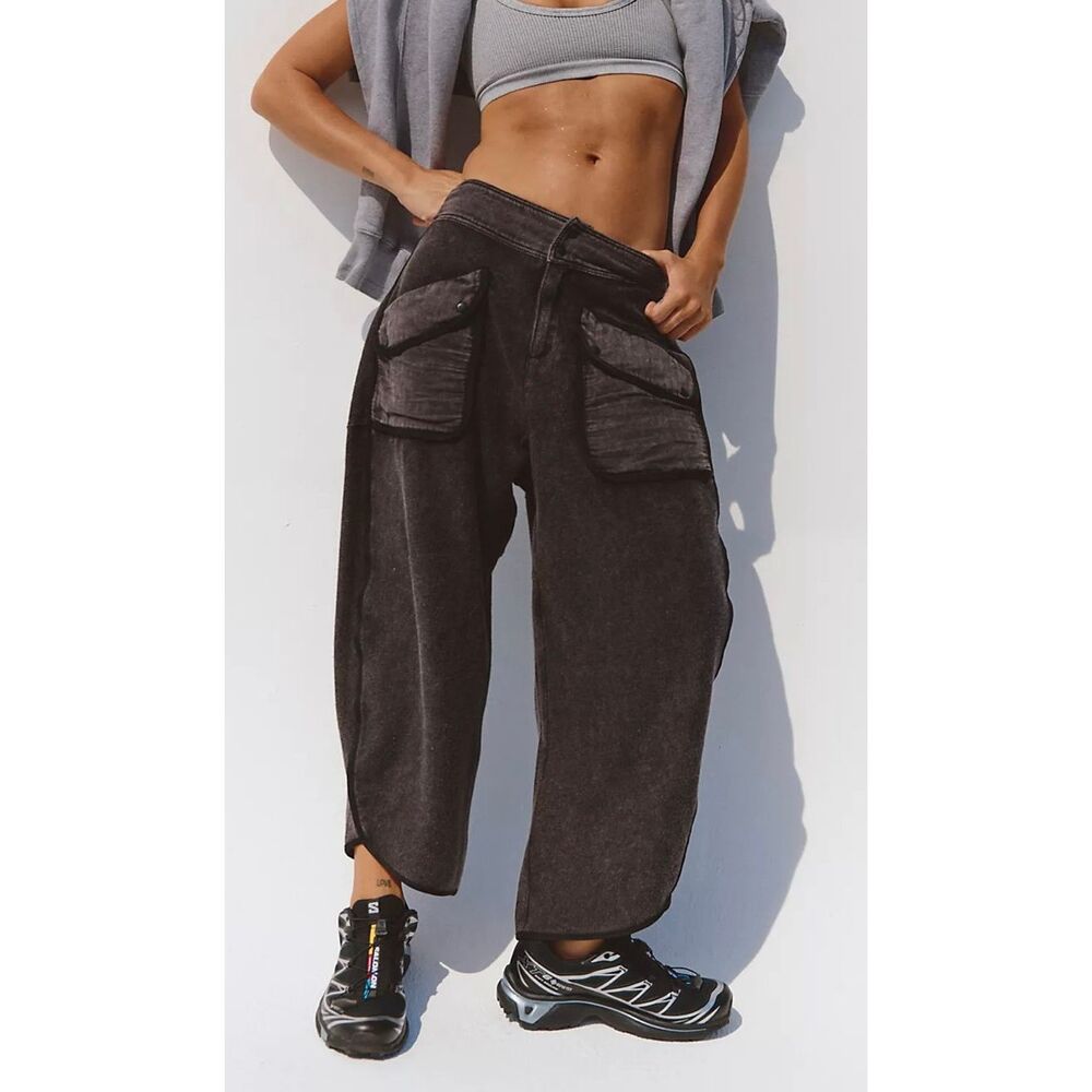NWOT Free People Movement Timko Black Oversized Utility Cargo Pants Women's XS